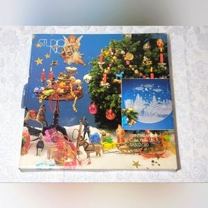 Vintage Studio Nova Holiday Winterland Snow Frosted Crystal Cake Plate 15"